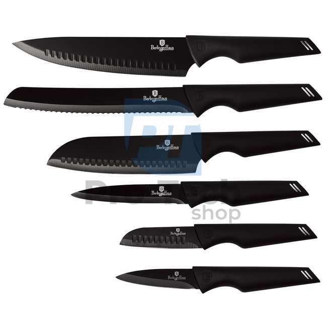 6-részes rozsdamentes acél konyhai kés készlet BLACK 20465