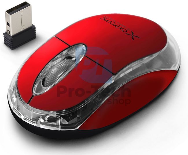 Drótnélküli egér 3D USB HARRIER, piros 73447