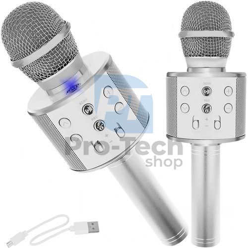 Karaoke mikrofon hangszóróval - ezüst Izoxis 22188 75845