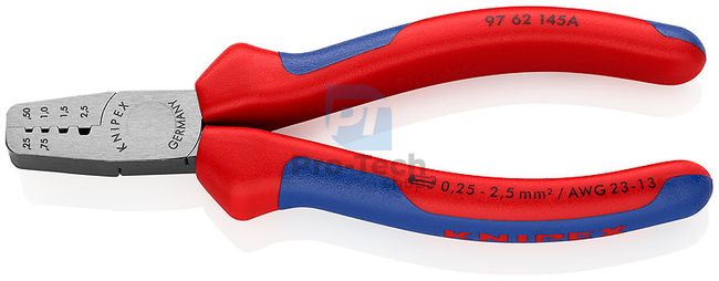 Krimpelő fogó érvéghüvelyekhez multikomponensű nyéllel 145 mm KNIPEX 08710