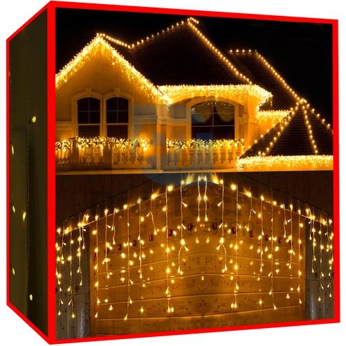 Karácsonyi lámpák - jégcsapok 300 LED meleg fehér 31V 75480